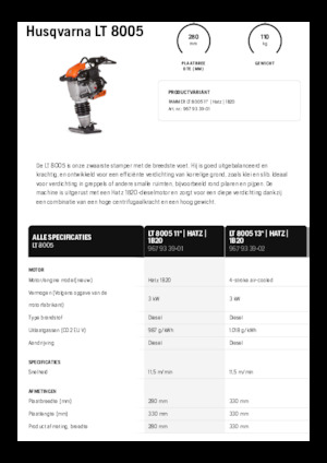 Maiuri compactoare pe benzină și Diesel Husqvarna LT 8005