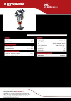 Maiuri compactoare pe benzină și Diesel Dynapac DR7