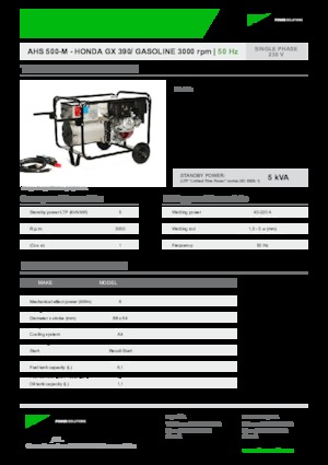 Generatoare de curent pe benzină INMESOL AHS 500-E