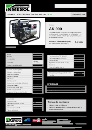 Generatoare de curent pe benzină INMESOL AK-900-E