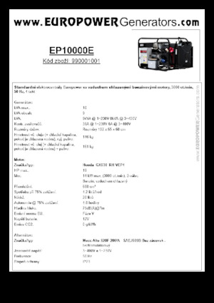 Generatoare de curent pe benzină Europower EP10000E (MA)