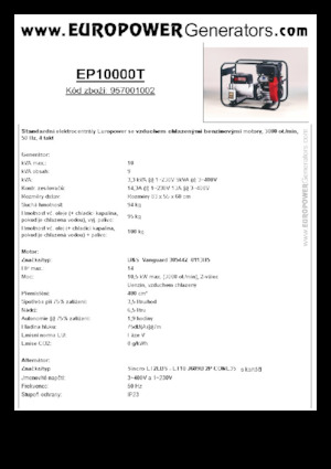 Generatoare de curent pe benzină Europower EP10000T (S)