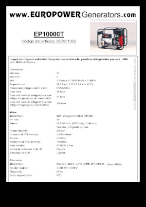 Generatoare de curent pe benzină Europower EP10000T (S)