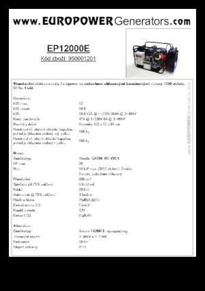 Generatoare de curent pe benzină Europower EP12000E (S)