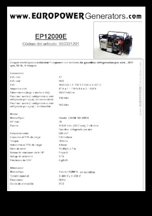 Generatoare de curent pe benzină Europower EP12000E (S)