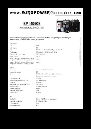 Generatoare de curent pe benzină Europower EP14000E (S)