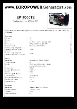 Generatoare de curent pe benzină Europower EP16000TE (S)