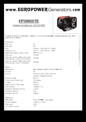 Generatoare de curent pe benzină Europower EP20000TE (S)