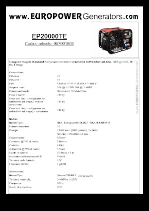 Generatoare de curent pe benzină Europower EP20000TE (S)