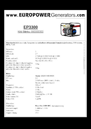 Generatoare de curent pe benzină Europower EP3300 (MA)