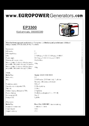 Generatoare de curent pe benzină Europower EP3300 (MA)