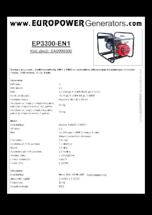 Generatoare de curent pe benzină Europower EP3300-EN1 (MA)