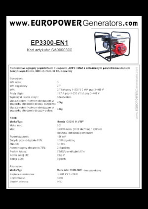Generatoare de curent pe benzină Europower EP3300-EN1 (MA)