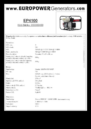Generatoare de curent pe benzină Europower EP4100 (S)