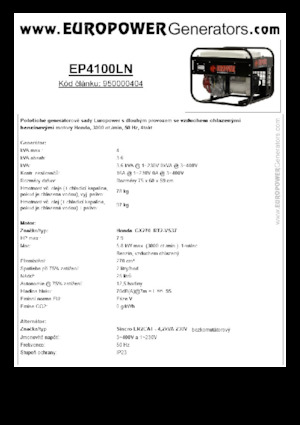 Generatoare de curent pe benzină Europower EP4100LN (S)