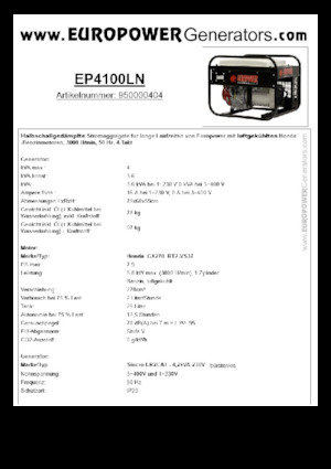Generatoare de curent pe benzină Europower EP4100LN (S)