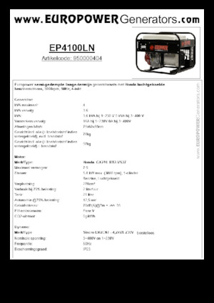 Generatoare de curent pe benzină Europower EP4100LN (S)