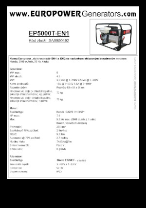 Generatoare de curent pe benzină Europower EP5000T-EN1 (S)