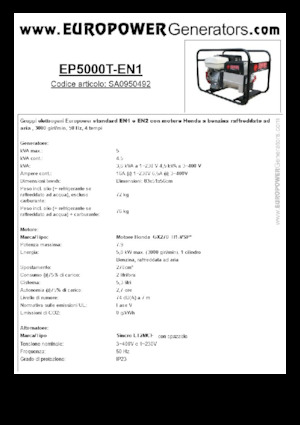 Generatoare de curent pe benzină Europower EP5000T-EN1 (S)
