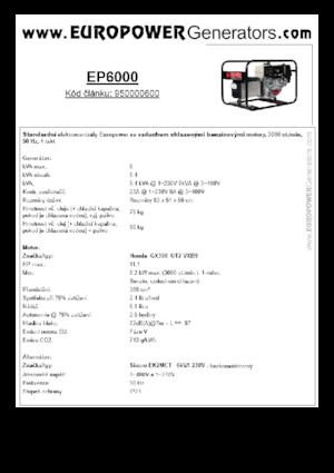 Generatoare de curent pe benzină Europower EP6000 (S)