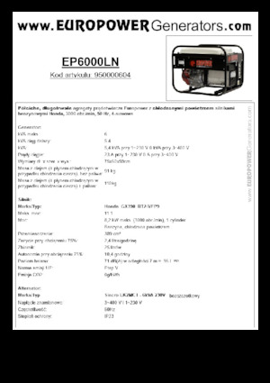 Generatoare de curent pe benzină Europower EP6000LN (S)