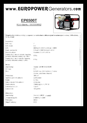 Generatoare de curent pe benzină Europower EP6500T (S)