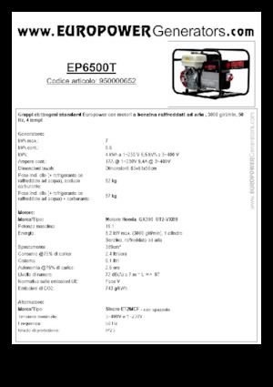 Generatoare de curent pe benzină Europower EP6500T (S)