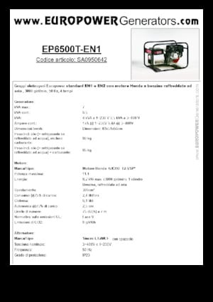 Generatoare de curent pe benzină Europower EP6500T-EN1 (S)