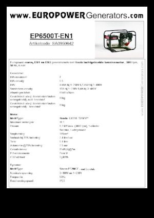 Generatoare de curent pe benzină Europower EP6500T-EN1 (S)