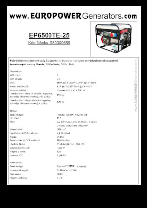 Generatoare de curent pe benzină Europower EP6500TE-25 (S)