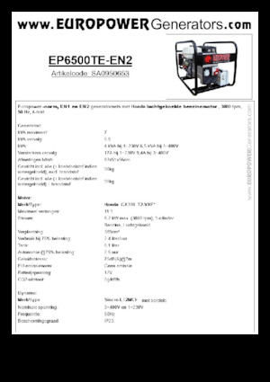 Generatoare de curent pe benzină Europower EP6500TE-EN2 (S)