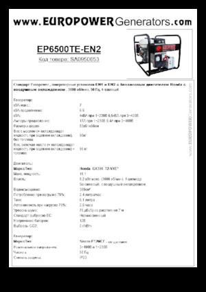 Generatoare de curent pe benzină Europower EP6500TE-EN2 (S)