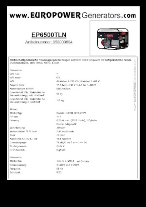 Generatoare de curent pe benzină Europower EP6500TLN (S)