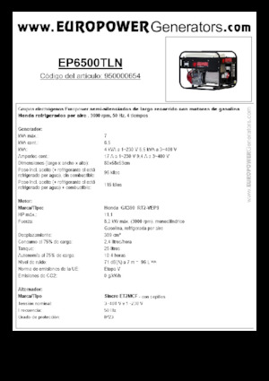 Generatoare de curent pe benzină Europower EP6500TLN (S)
