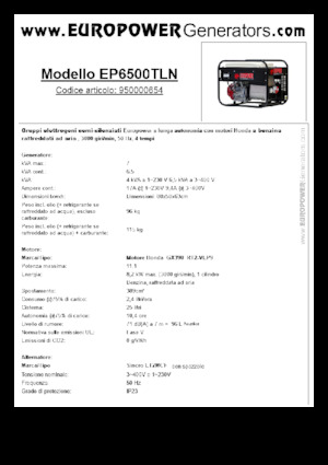 Generatoare de curent pe benzină Europower EP6500TLN (S)