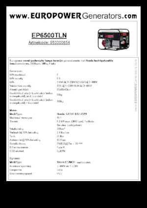 Generatoare de curent pe benzină Europower EP6500TLN (S)
