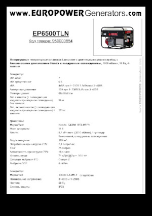Generatoare de curent pe benzină Europower EP6500TLN (S)