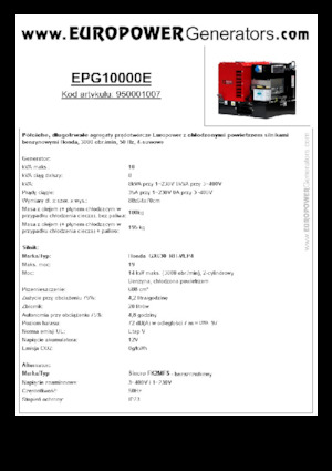 Generatoare de curent pe benzină Europower EPG10000E (S)