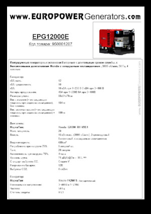 Generatoare de curent pe benzină Europower EPG12000E (S)