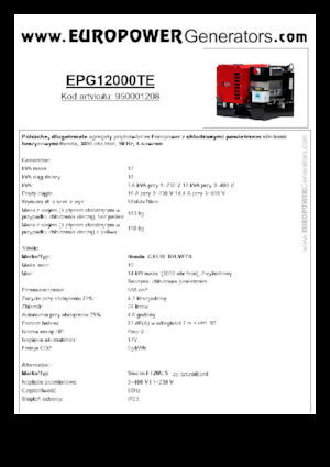 Generatoare de curent pe benzină Europower EPG12000TE (S)