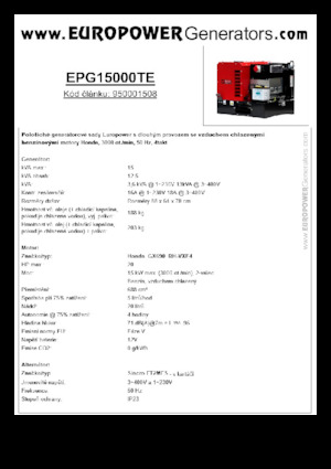 Generatoare de curent pe benzină Europower EPG15000TE (S)