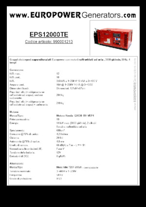 Generatoare de curent pe benzină Europower EPS12000TE (MA)