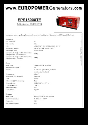 Generatoare de curent pe benzină Europower EPS15000TE (S)