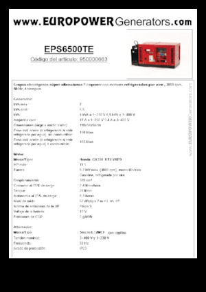 Generatoare de curent pe benzină Europower EPS6500TE (S)