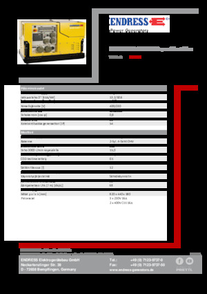 Generatoare de curent pe benzină Endress ESE 1308 DBG ES DIN Super Silent Plus