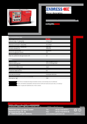 Generatoare de curent pe benzină Endress ESE 1408 DBG ES ISO Duplex Silent
