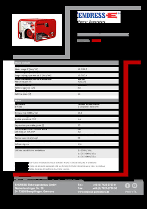 Generatoare de curent pe benzină Endress ESE 1506 DHG-GT ES ISO Duplex