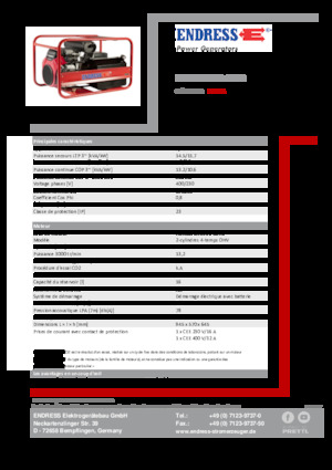 Generatoare de curent pe benzină Endress ESE 1506 DHS-GT ES 