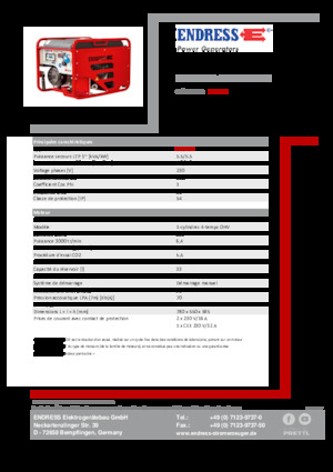Generatoare de curent pe benzină Endress ESE 506 HG-GT ISO Duplex
