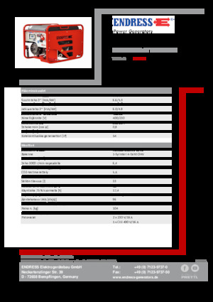 Generatoare de curent pe benzină Endress ESE 606 DHG-GT ISO Duplex